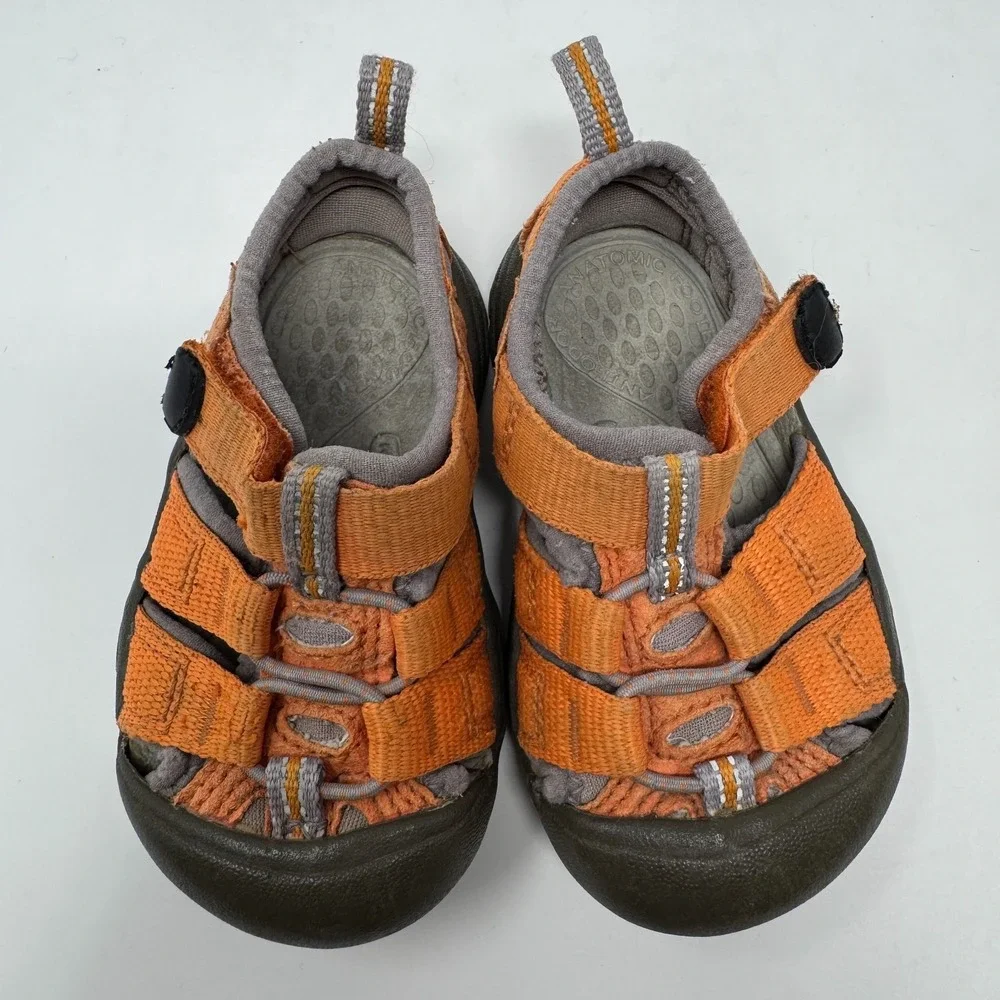 Keen Newport H2 Sandals Depths Gargoyle‎ Orange Hiking Shoes Toddler Size 3/4